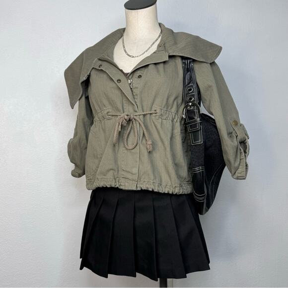 Cropped Utility Jacket Amy Green Hang Ten Size Small Downtown Girl - Picture 3 of 10